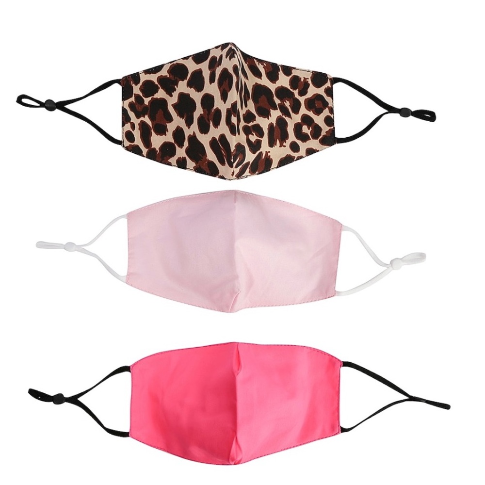 {NWT} KIDS’WASHABLE FACE MASK (3PK)-(Leopard/Pink)